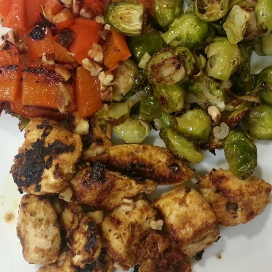 That Skinny Chick Can Bake Feta Chicken Roasted Brussels Sprouts Red Pepper